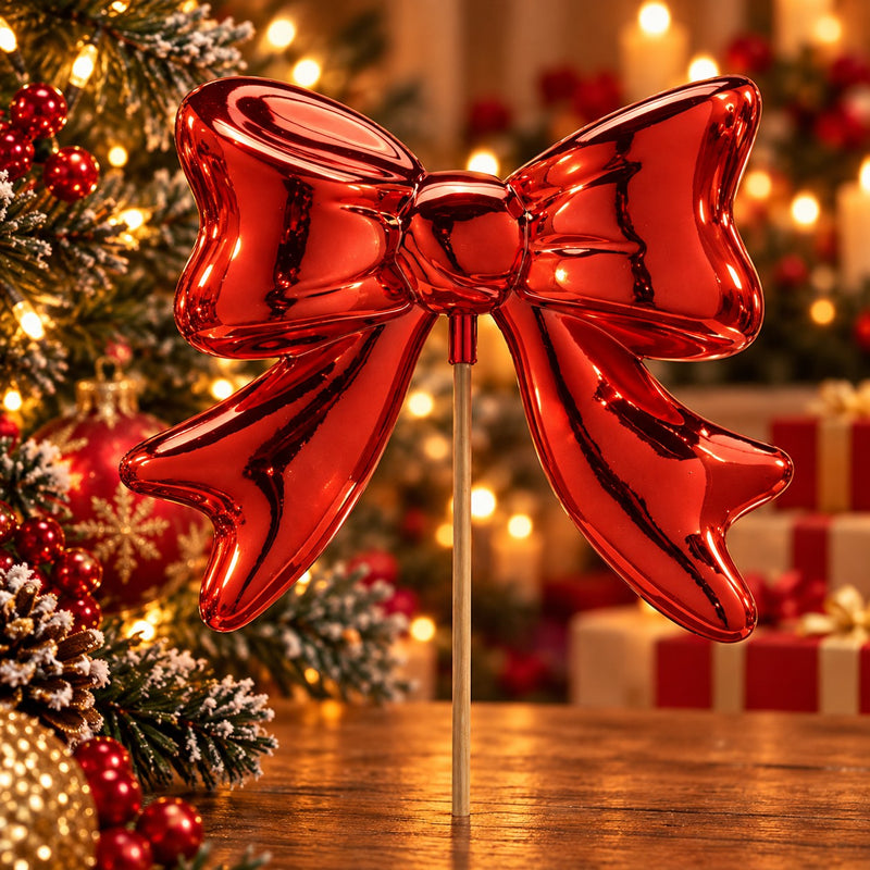 EDG Enzo De Gasperi Fiocco Decorativo Rosso 63x23x6 cm – Addobbo di Natale