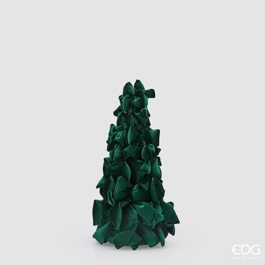 EDG Enzo De Gasperi Cono Natalizio con Fiocchi H33 Ø19 cm Verde – Decorazione di Natale