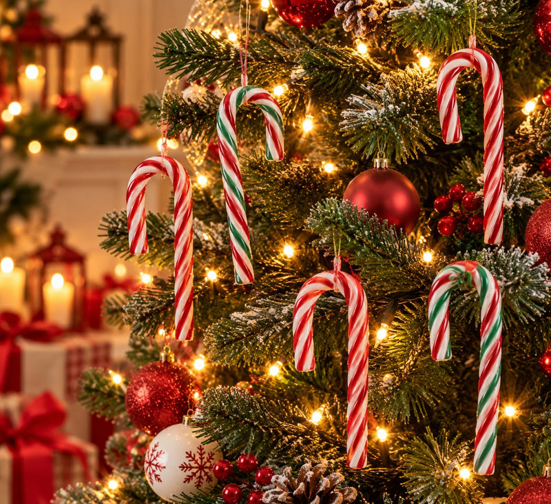 Ad Trend Set 6 Bastoncini di Natale in Plastica Assortiti 15 cm 1 Cf – Decorazione Natalizia