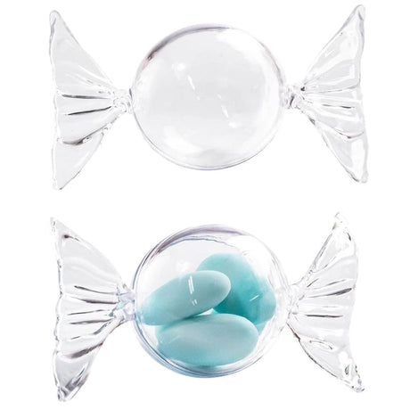 L'Arcolaio Caramella Portaconfetti Plexiglass 6,5 x 6,5 x 11,5 Cm Trasparente 24 Pz