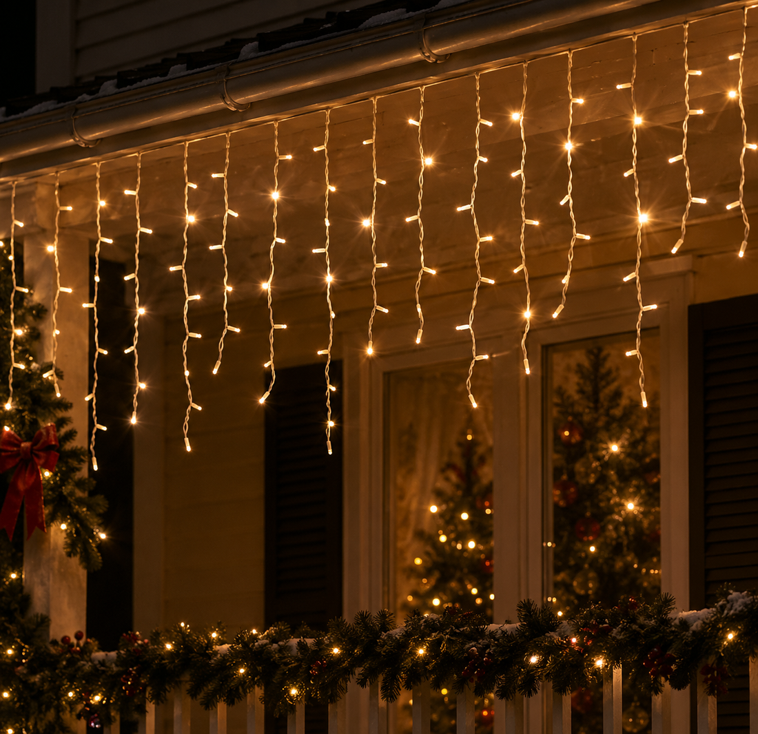 Lotti Tenda Natale Ice Light 228 Maxiled D 7 Mm H 90 Cm L 3 Mt + 1,5 Mt Cavo Bianco