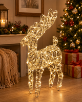 EDG Enzo De Gasperi Decoro Renna di Natale Led Intreccio 40 MicroLed  H 37 Cm L 25 Cm L 12 Cm  IP20 Gold