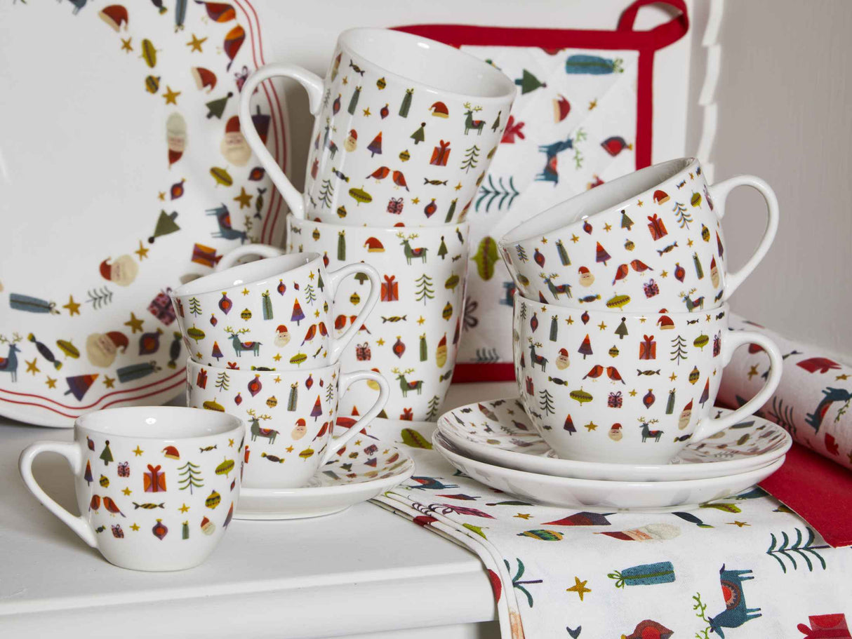 tognana tognana servizio natale 6 tazze da caffe con piattino atollo candy bianco rosso ean 8056444339659