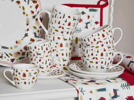 tognana tognana servizio natale 4 tazze cappuccino con piattino atollo candy bianco rosso ean 8056444339529