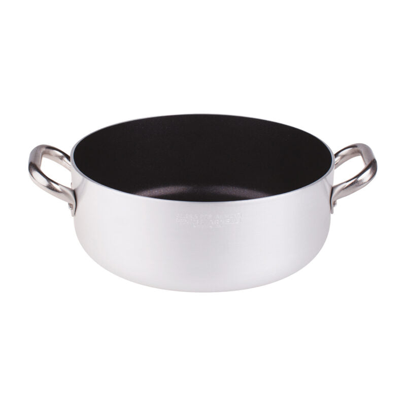 AGNELLI Casseruola Bassa Antiaderente con 2 Maniglie Inox D 36 cm