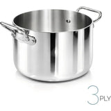 AGNELLI Casseruola Alta Aluinox 3ply 2 Manici Inox Lucido 28x18 Cm