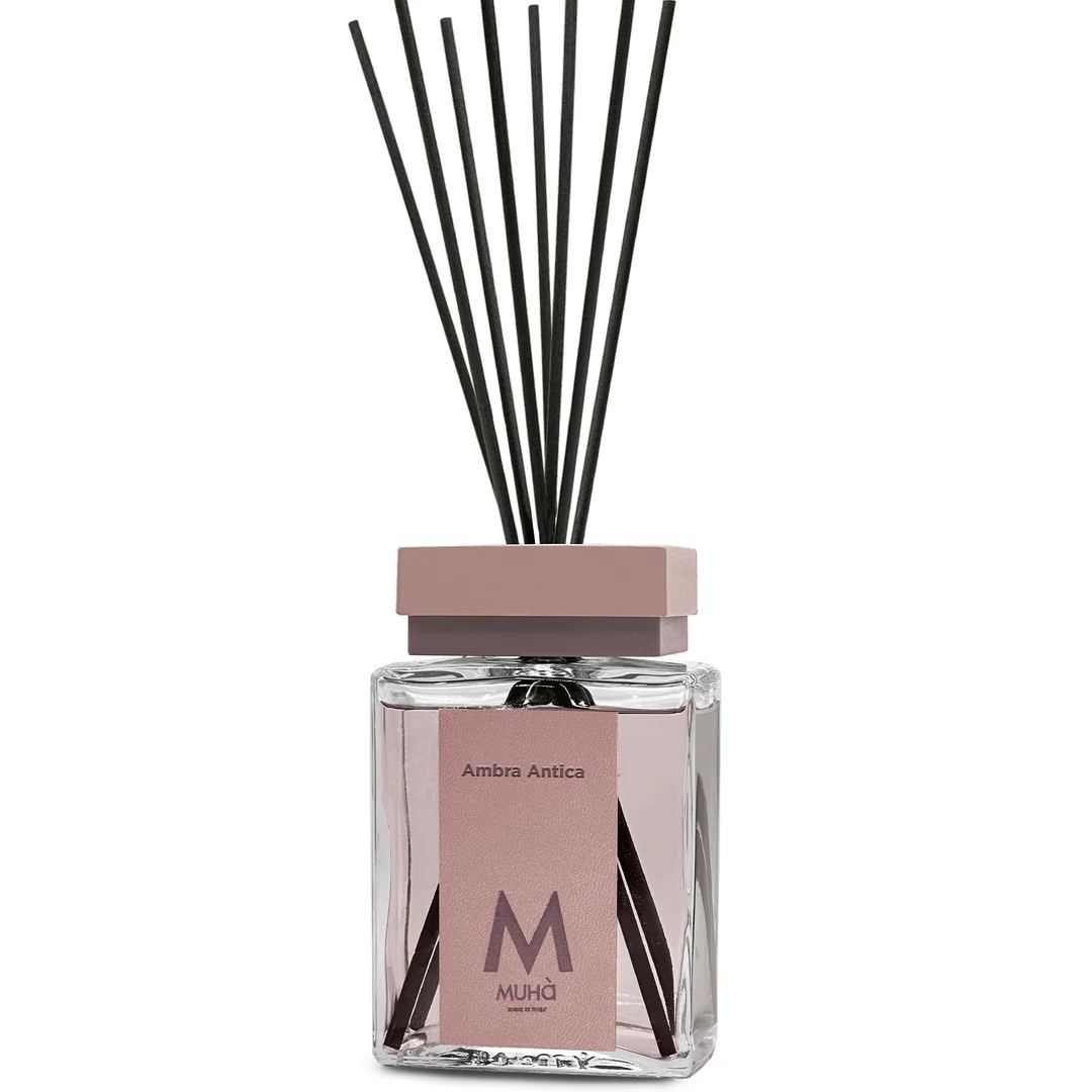Muhà Luxe Perfume Diffusore Ambiente con Bastoncini Ambra Antica 1.000 Ml