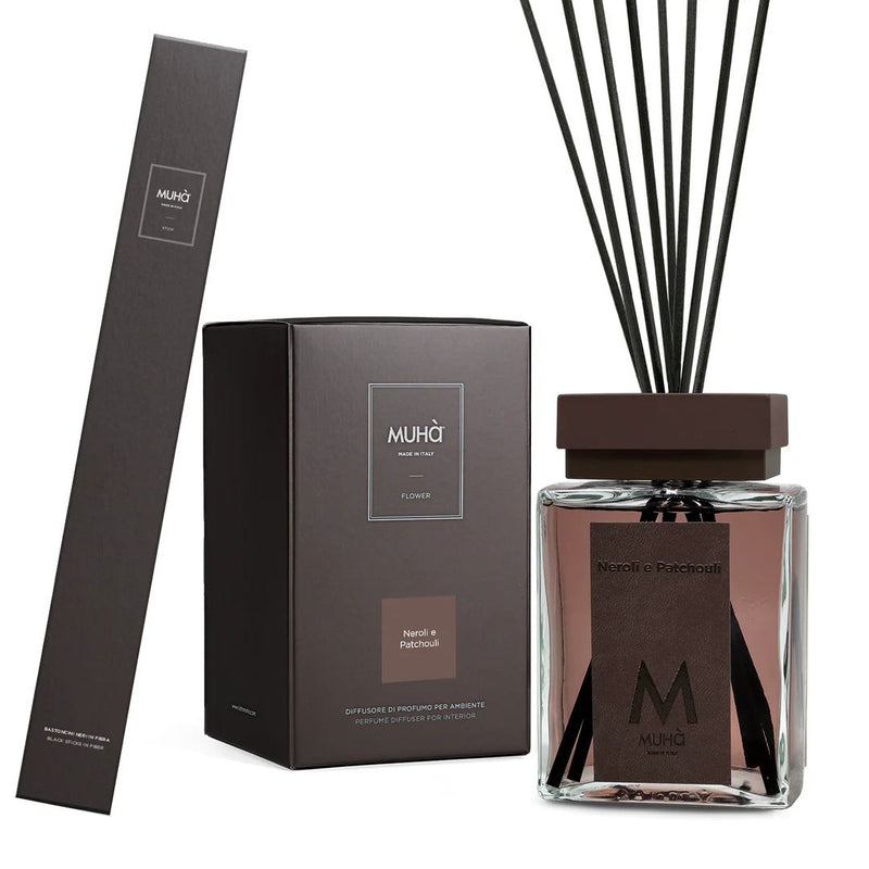 Muhà Luxe Perfume Diffusore Ambiente con Bastoncini Neroli e Patchouli 1.000 Ml