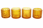 ARPIMEX Vasetti Vetro Portacandele D 7 Cm H 6,8 Cm Marrone Mix 4 Pz