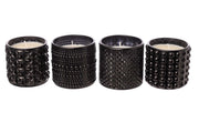 ARPIMEX Vasetto Vetro con Cera D 7 Cm H 6,8 Cm Mix 4 Pz Nero