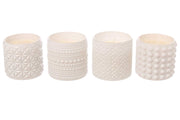 ARPIMEX Vasetto Vetro con Cera D 7 Cm H 6,8 Cm Mix 4 Pz Bianco