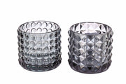 ARPIMEX Vasetto Vetro D 9,5 Cm H 8,5 Cm Mix 2 Pz Grigio