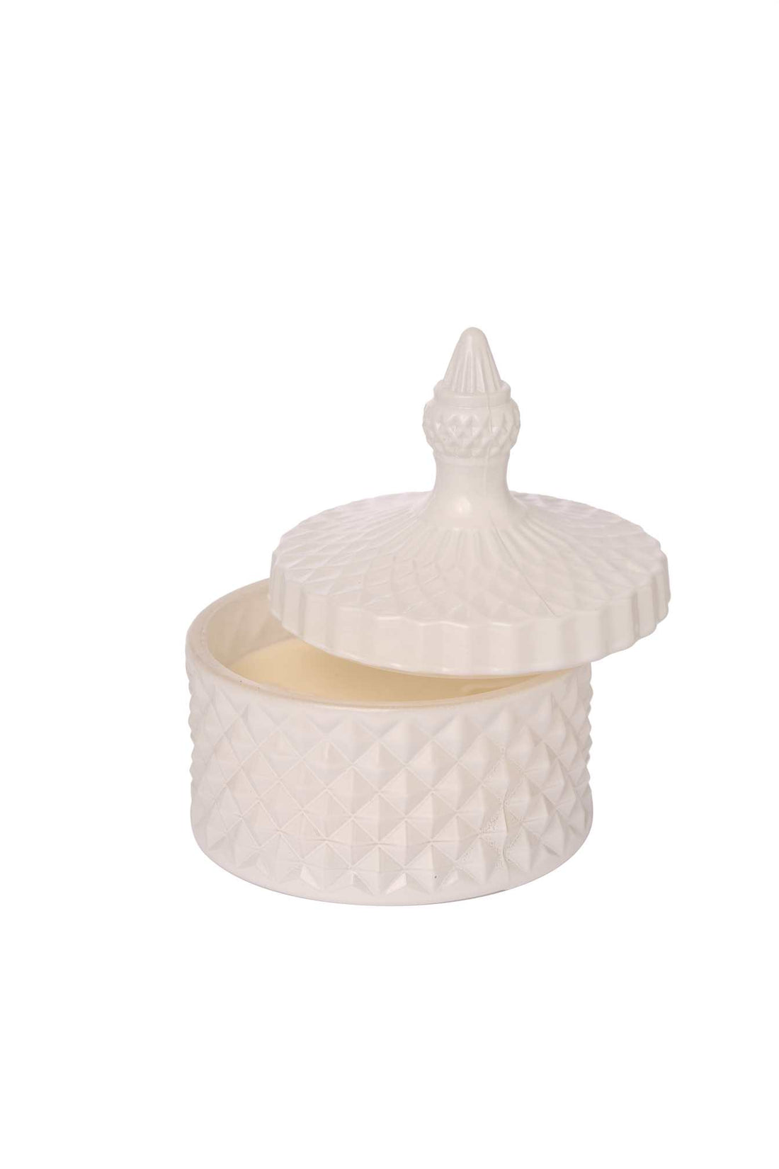ARPIMEX Vasetto Vetro con Cera D 10,5 Cm H 13 Cm Bianco