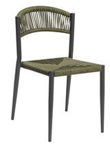 Moia Greenwood Moia Greenwood Stuhl Mailand Aluminium grau mit grüner Seilbespannung