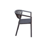 Moia Greenwood Poltrona Sedia Lione in Polipropilene con Corda Antracite – Sedia Outdoor Impilabile Resistente UV