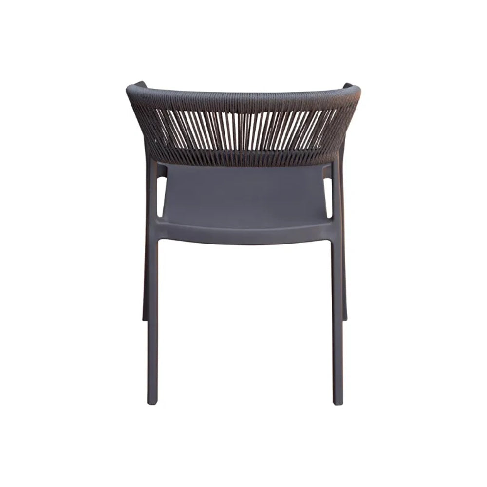 Moia Greenwood Poltrona Sedia Lione in Polipropilene con Corda Antracite – Sedia Outdoor Impilabile Resistente UV