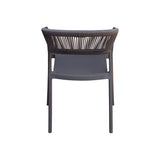 Moia Greenwood Poltrona Sedia Lione in Polipropilene con Corda Antracite – Sedia Outdoor Impilabile Resistente UV