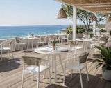 Moia Greenwood Poltrona Sedia Lione in Polipropilene Bianco con Corda Paglia – Sedia Outdoor Impilabile Resistente UV
