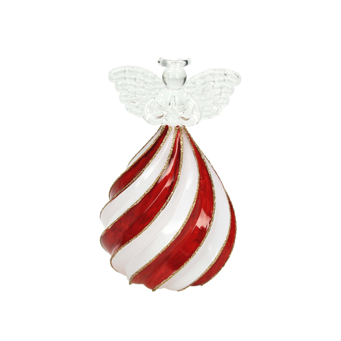 tognana tognana angelo bombato natale con led h 13 cm christmas lollipop vetro bianco rosso ean 8056444075342