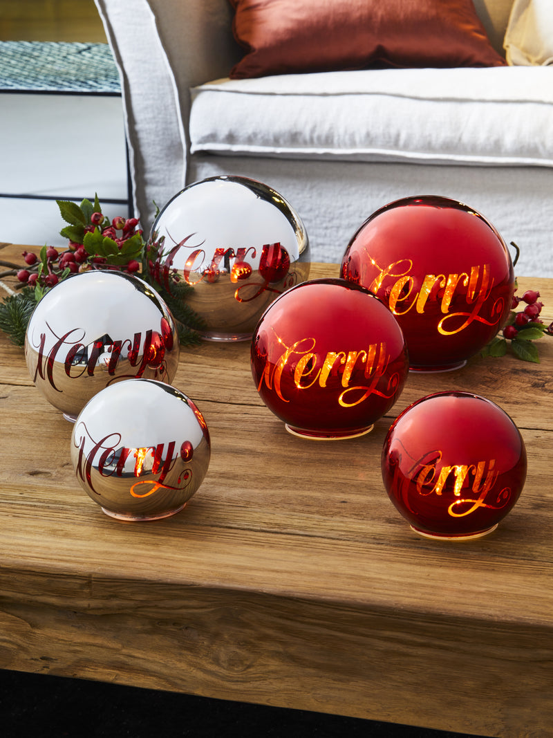 tognana tognana sfera natale con led d 12 cm christmas mirror red vetro rosso ean 8056444359251