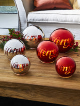 tognana tognana sfera natale con led d 12 cm christmas mirror silver vetro rosso ean 8056444359268