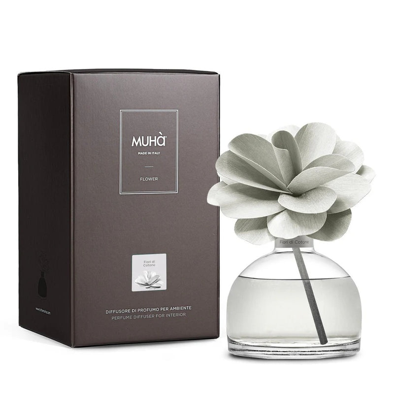 Muhà Flower Profumatore Diffuser Camelia 200ml Fiori di Cotone