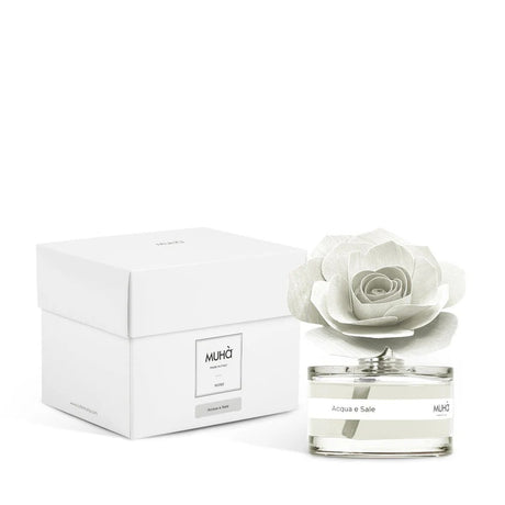Muhà Profumatore Diffuser Rosa Bianca Bomboniera Acqua e Sale 50ml