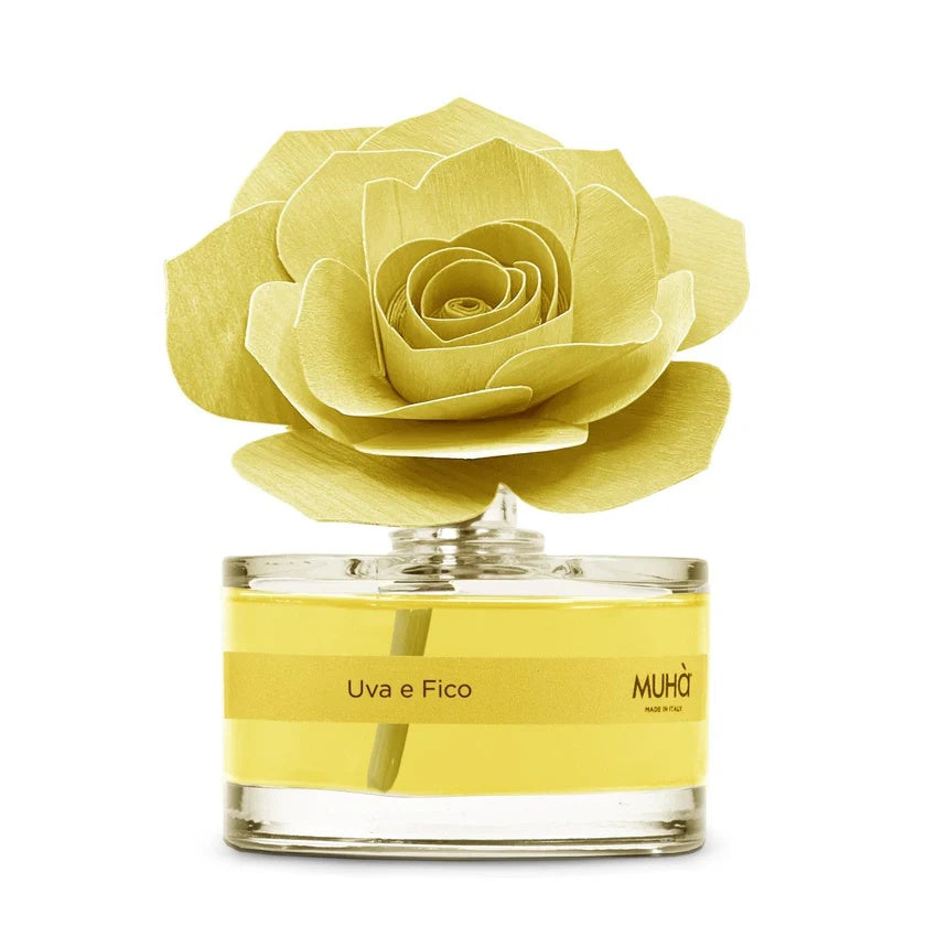 Muhà Profumatore Diffuser Rosa Gialla Bomboniera Uva e Fico 50ml