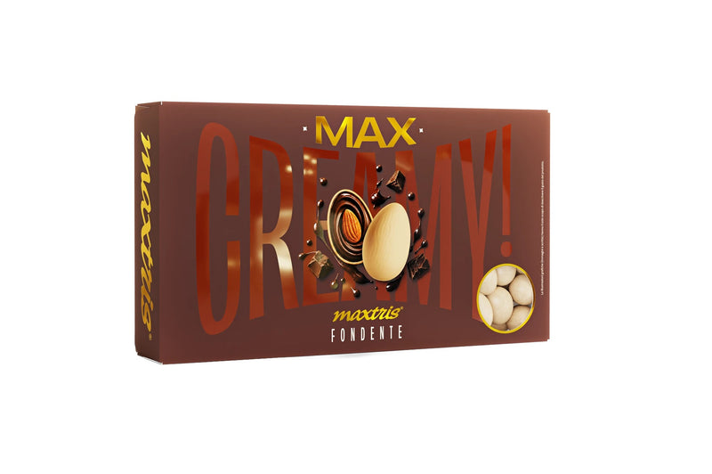 Maxtris Confetti Creamy Max Fondente Tortora 1 kg – Confetti Golosi al Cioccolato Fondente per Matrimoni, Cerimonie, Feste e Confettate