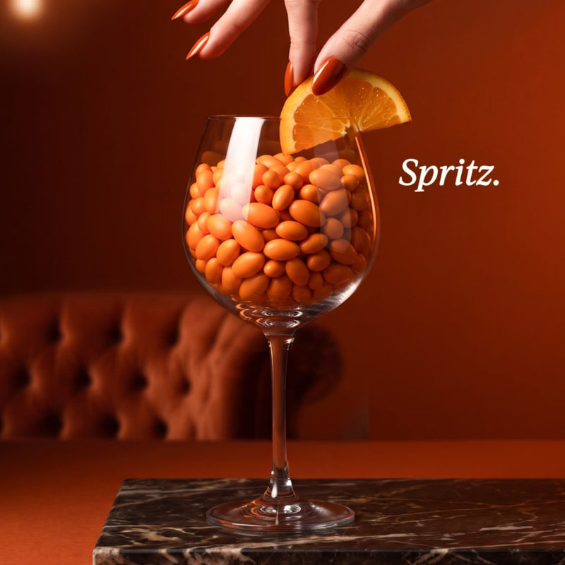 Maxtris Confetti Mixology Spritz 500 g – Confetti Arancioni al Cioccolato Fondente con Ripieno al Gusto Spritz per Feste ed Eventi