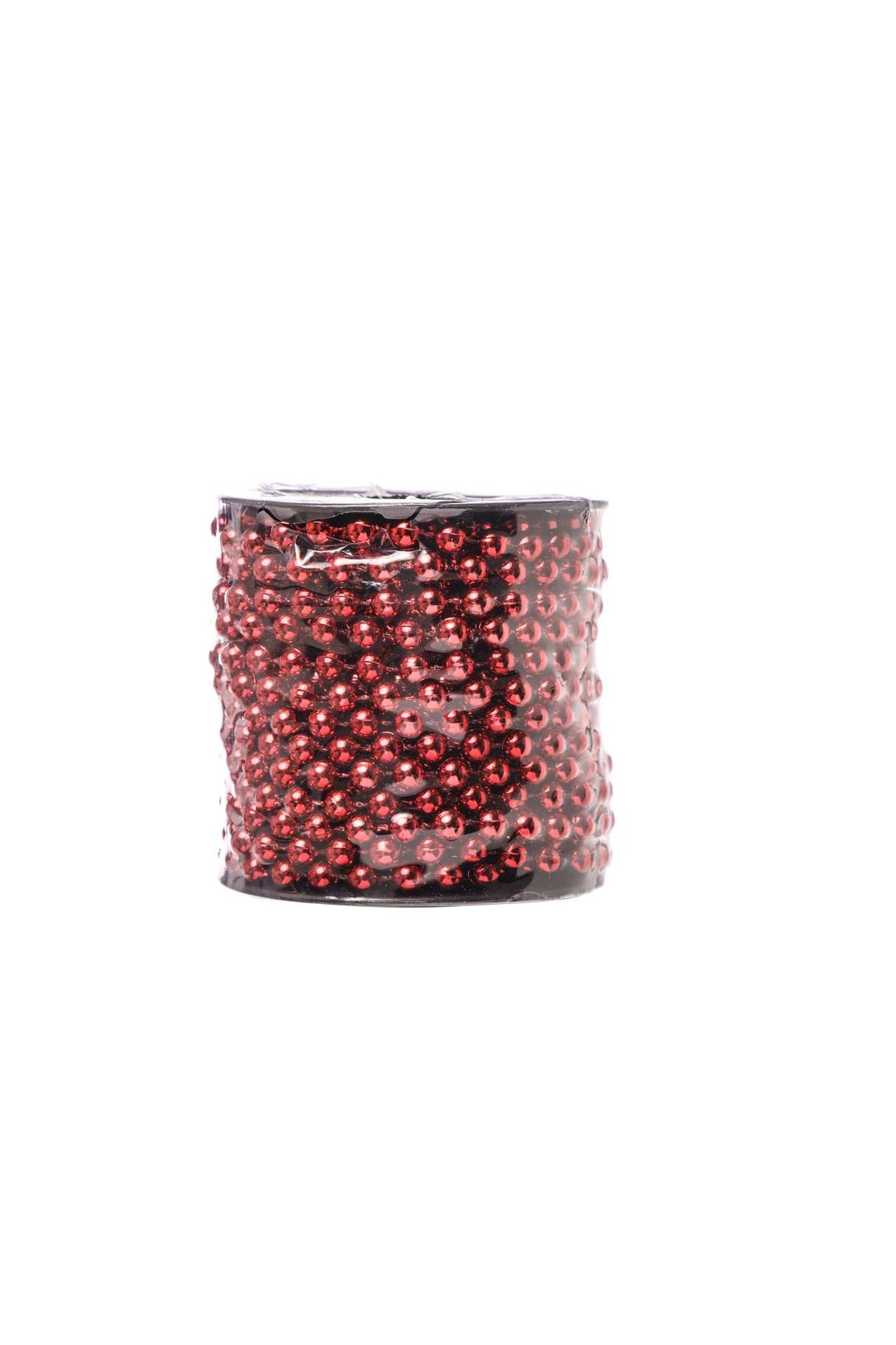 Ghirlanda Perle Natale D 6 Mm L 10 Mt Plastica Rosso