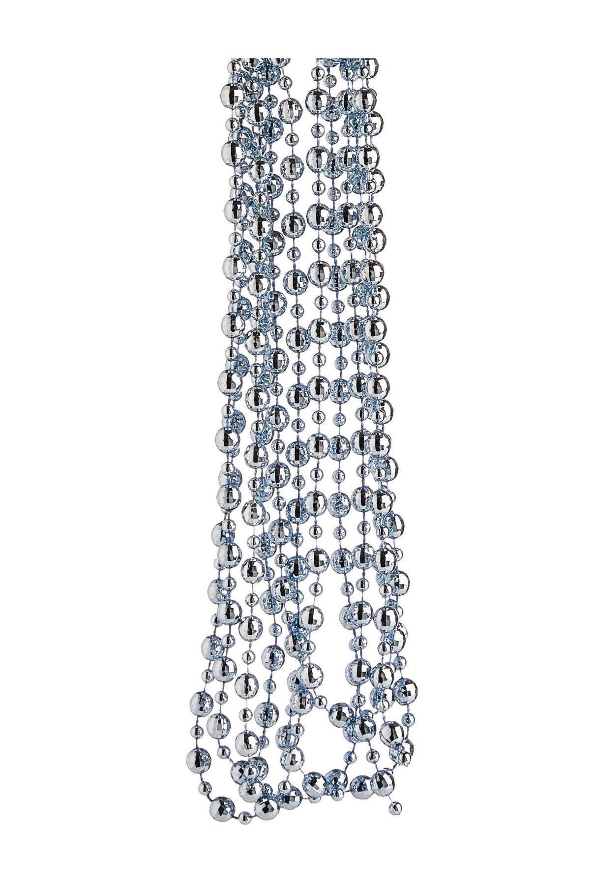 Collana Natale Perle Plastica D 8 Mm 2,7 Mt Blu