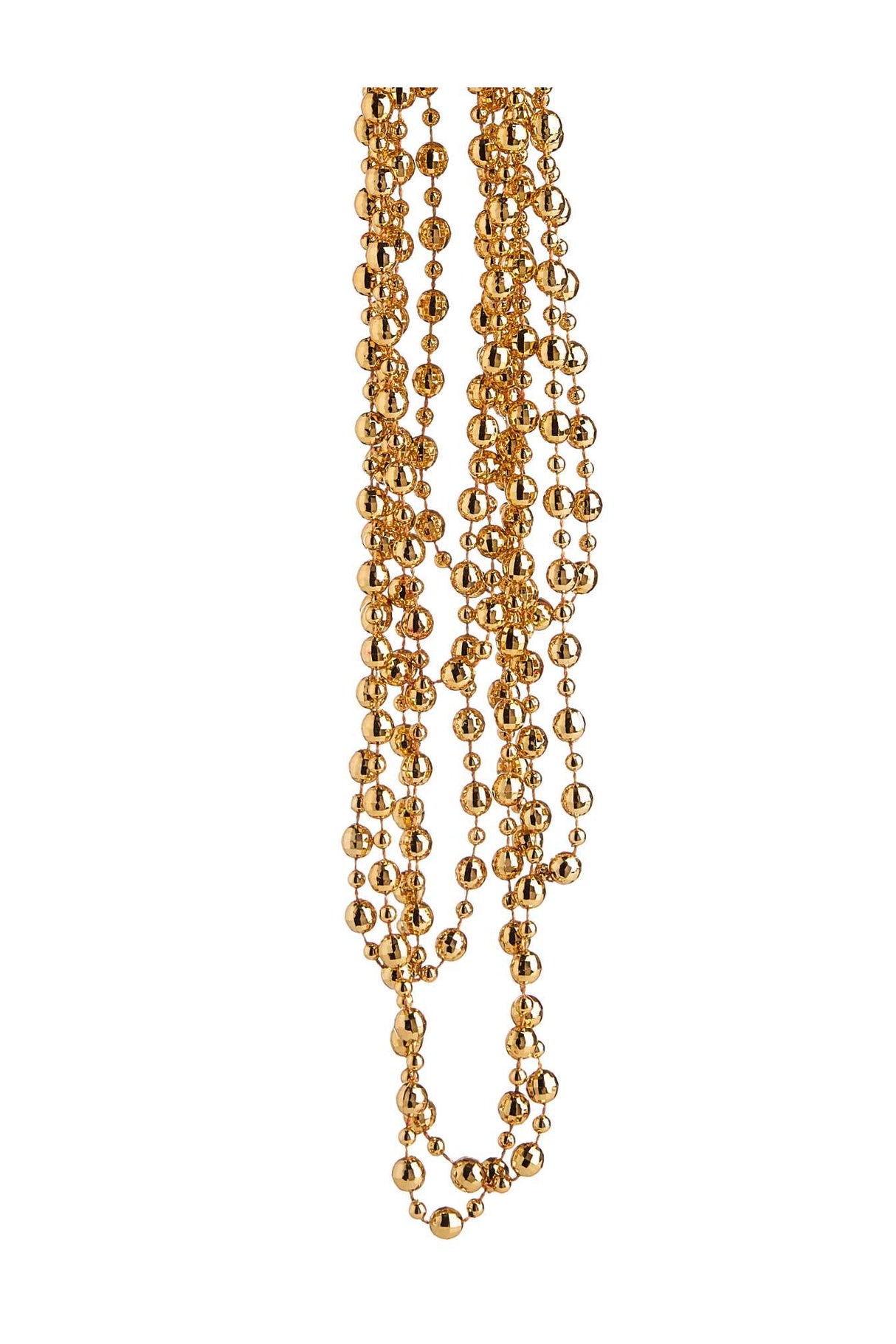 Collana Natale Perle Plastica D 8 Mm 2,7 Mt Gold