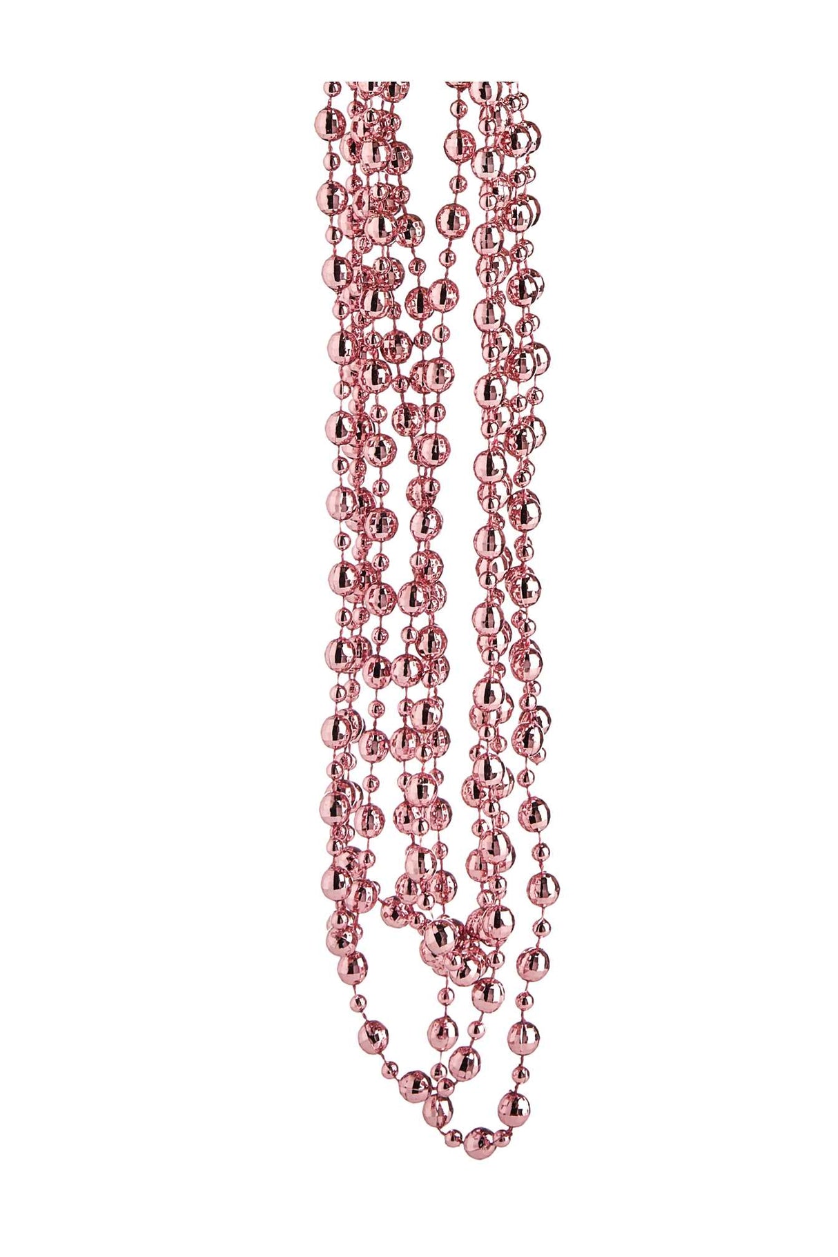 Collana Natale Perle Plastica D 8 Mm 2,7 Mt Rosa