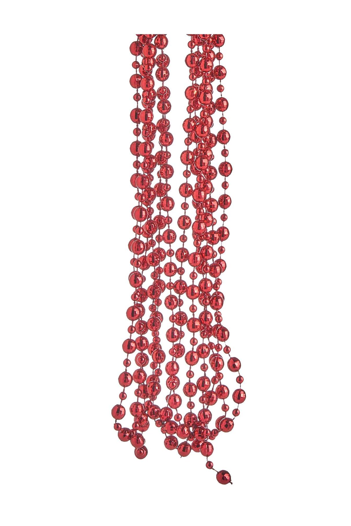 Collana Natale Perle Plastica D 8 Mm 2,7 Mt Rosso