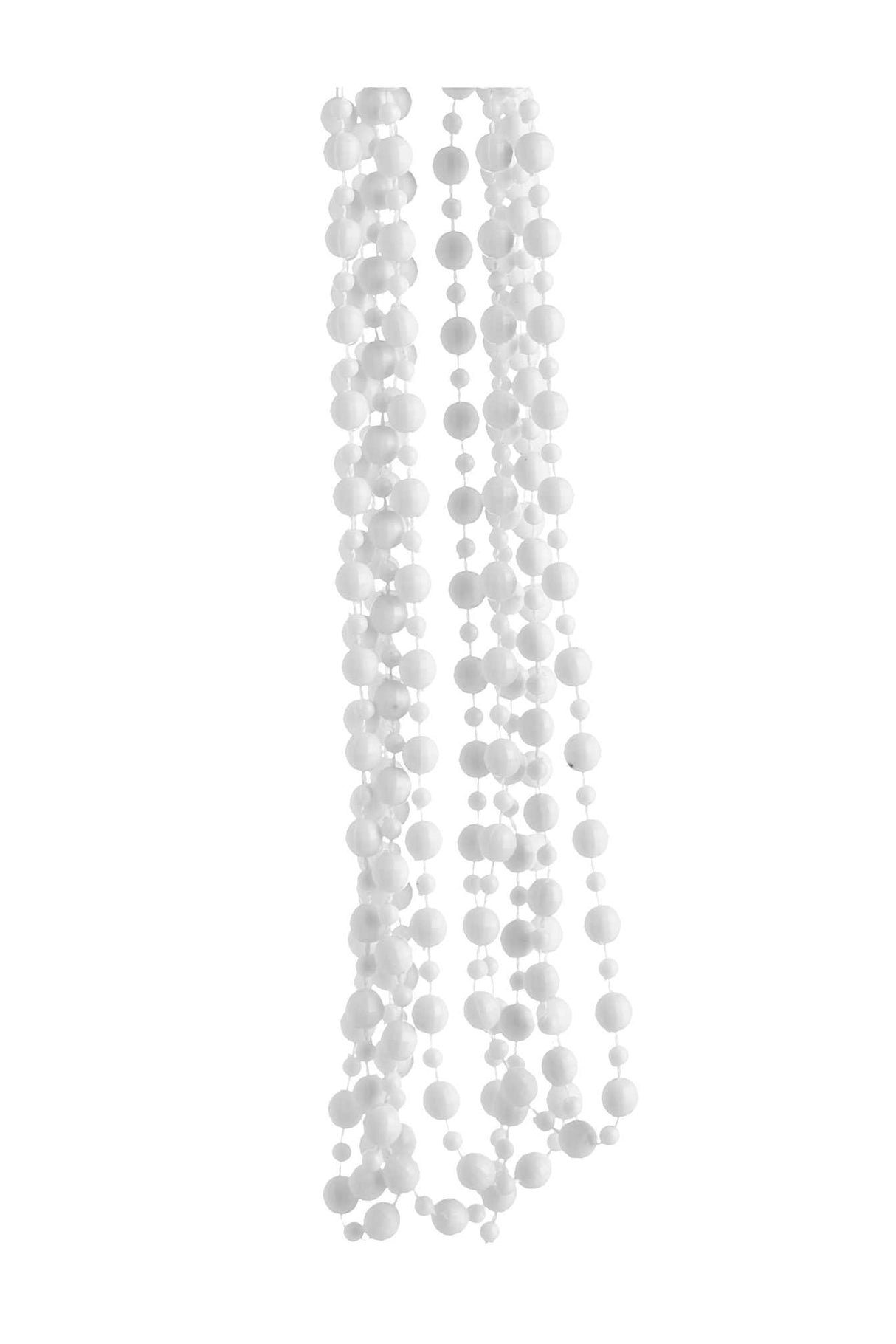 Collana Natale Perle Plastica D 8 Mm 2,7 Mt Bianco