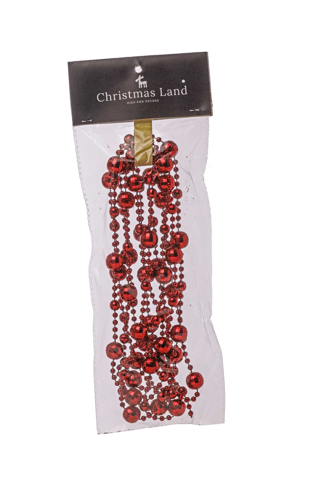 ARPIMEX Collana Natale Perle Plastica D 14 Mm 2,7 Mt Rosso