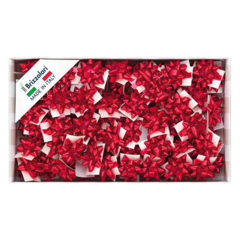 Brizzolari Coccarde Stella Adesive Metallizzate Rosse 6,5mm 100 Pz