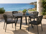 Moia Greenwood Tavolo Tondo Alberese Alluminio Antracite D 120 cm