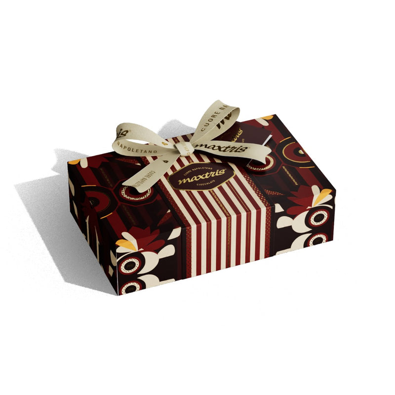 Maxtris Linea Regalo Scatola Bordeaux Fondente 350 g – Confezione Regalo con Cioccolato Fondente per Feste e Occasioni Speciali