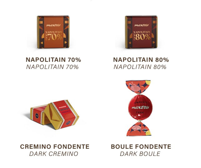 Maxtris Linea Regalo Scatola Bordeaux Fondente 350 g – Confezione Regalo con Cioccolato Fondente per Feste e Occasioni Speciali