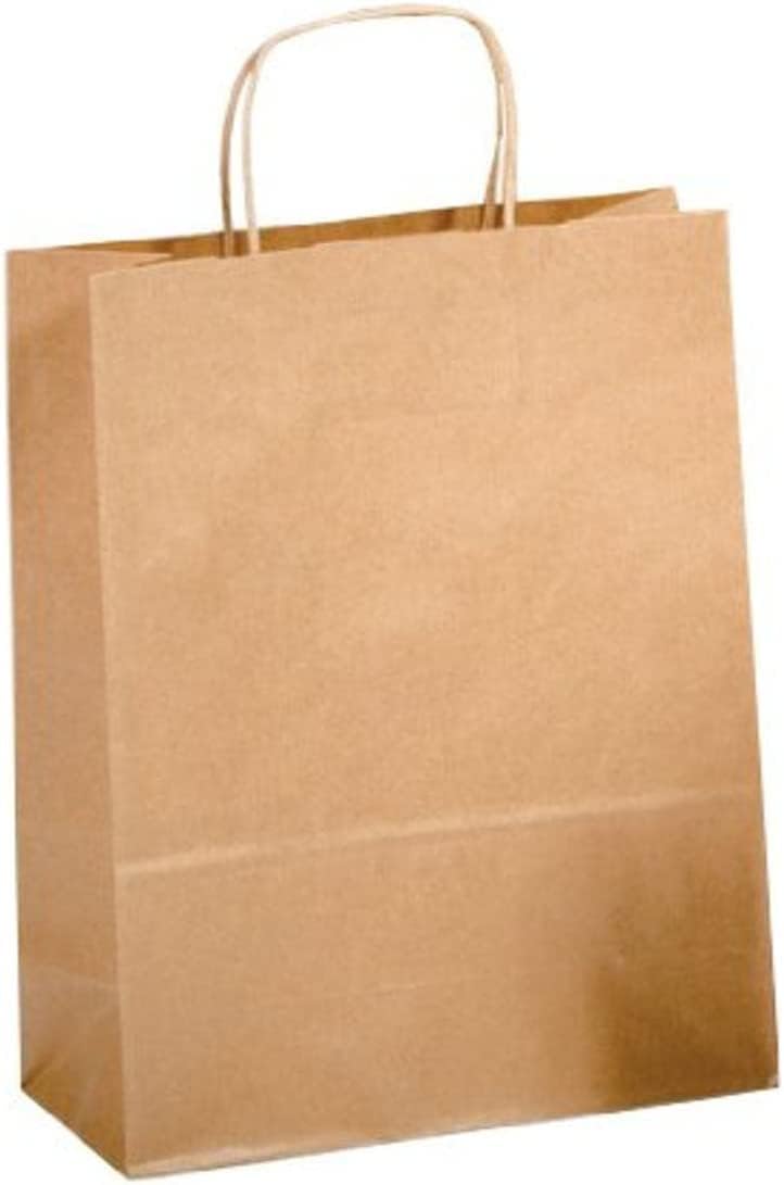 Saul Sadoch Conf. 25 Pz x Buste in carta con manico ritorto avana 16x8x21 cm