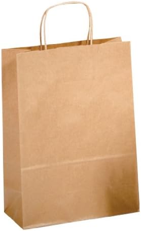 Saul Sadoch Conf. 25 Pz x Buste in carta con manico ritorto avana 26x12x36 cm