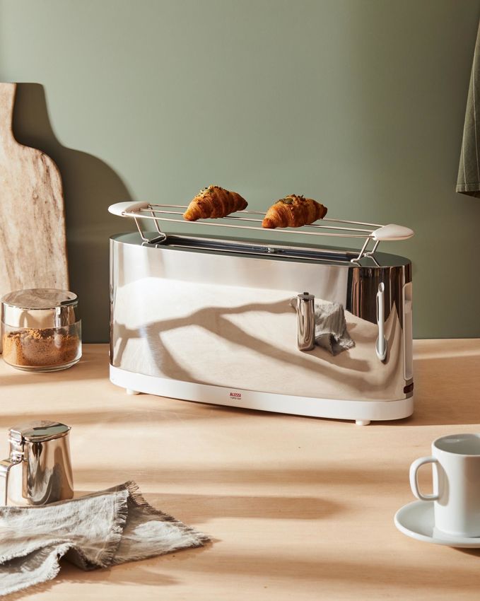 Alessi Tostapane con Griglia Scaldabrioche Bianco