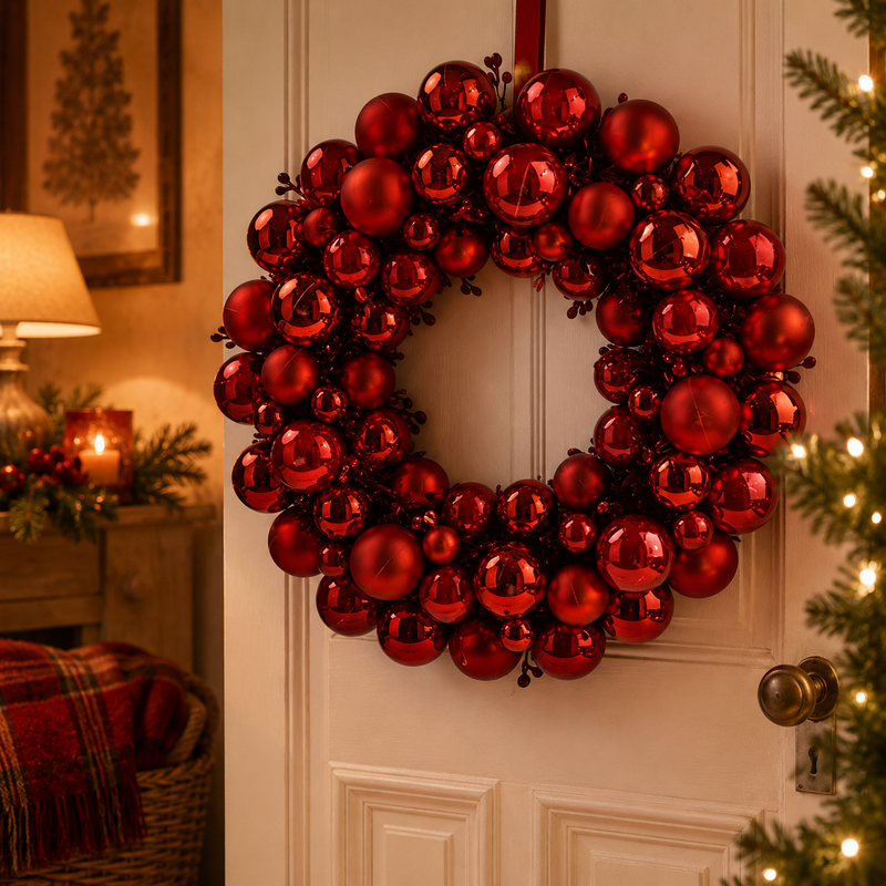 EDG Enzo De Gasperi Corona Natale Pallemix X67 D 39 Cm Red