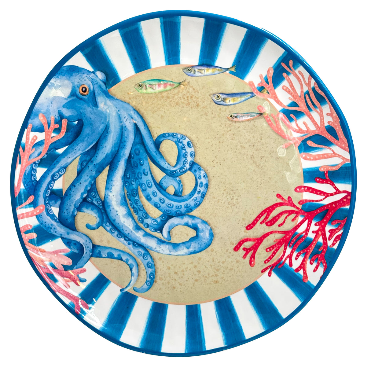 ROSE &amp; TULIPS Coast Round Tray D 42 Cm Octopus Melamine