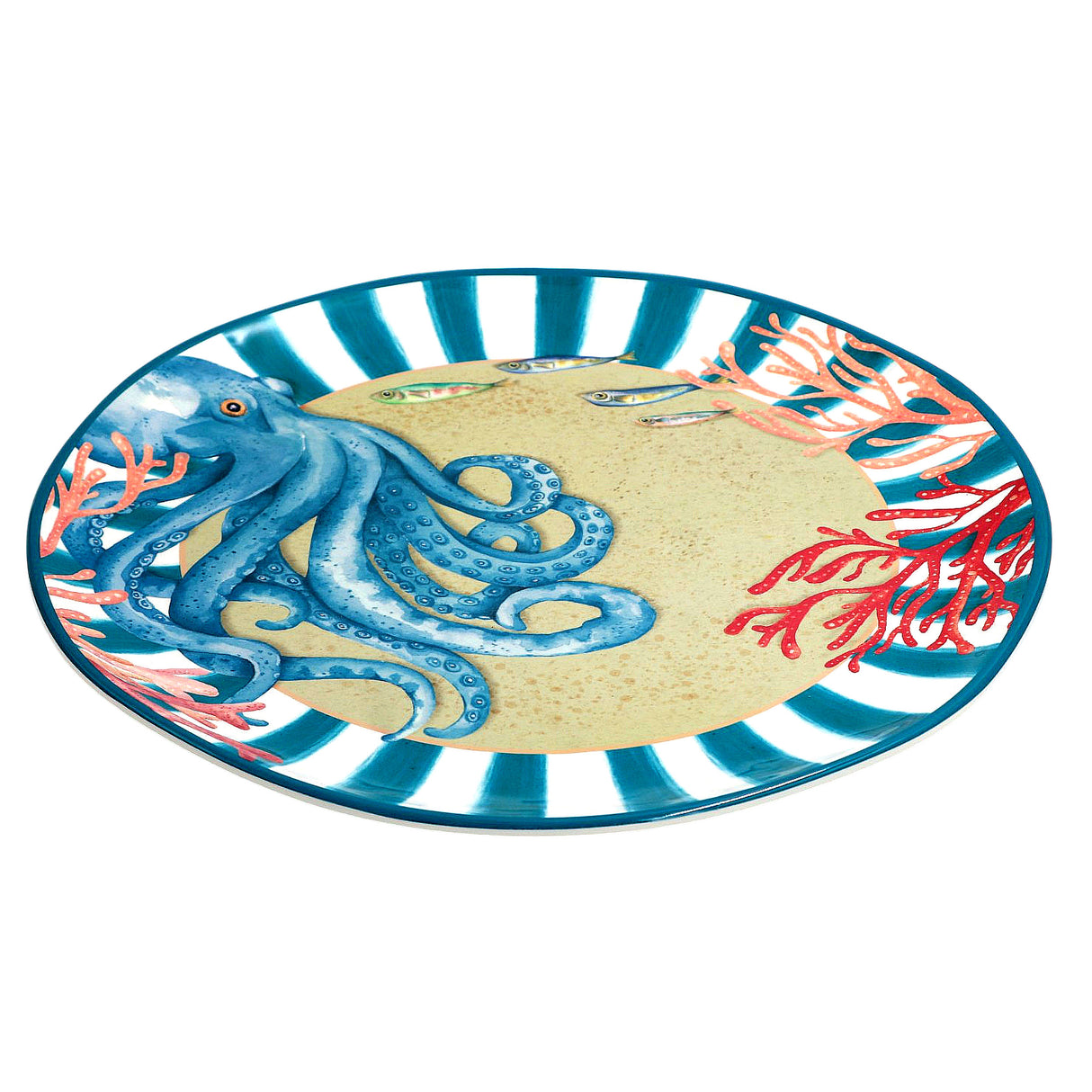 ROSE &amp; TULIPS Coast Round Tray D 42 Cm Octopus Melamine