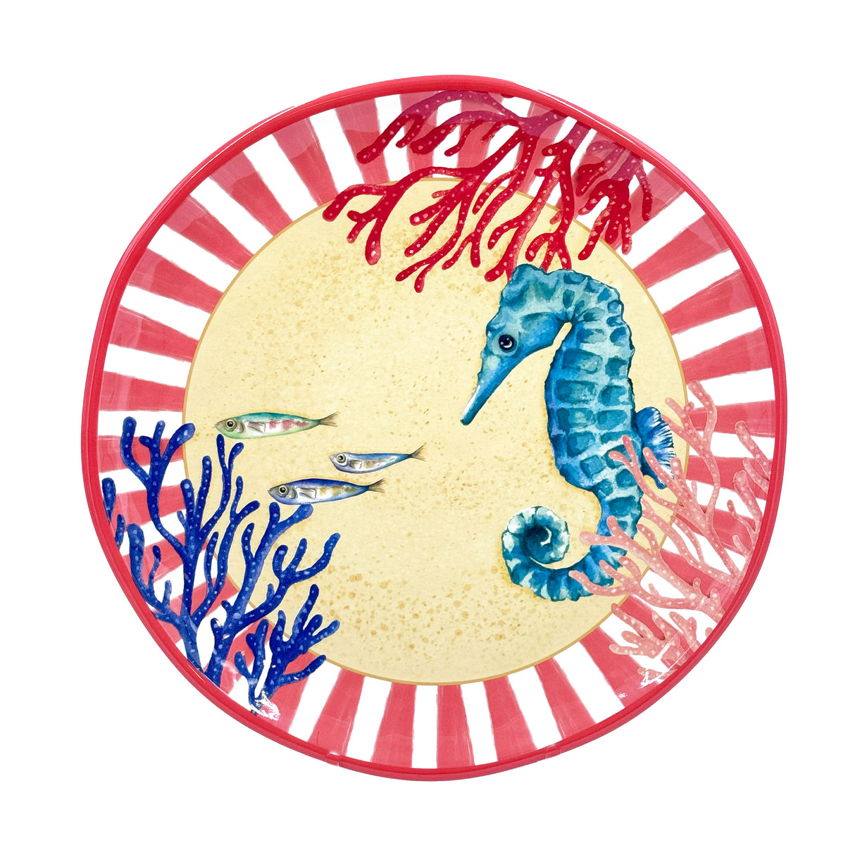 ROSE &amp; TULIPS Coast Round Tray D 32 Cm Hippocampus Melamine