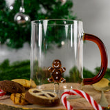 Tazza Vetro Borosilicato Cc 420 Ml Decoro Omino Pan di Zenzero Natale