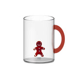 Tazza Vetro Borosilicato Cc 420 Ml Decoro Omino Pan di Zenzero Natale